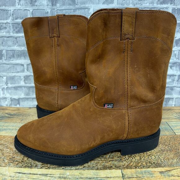 Justin Original Workboots Conductor 10 Inch Electrical Steel Toe Work Mens Sz 13 - Picture 1 of 6